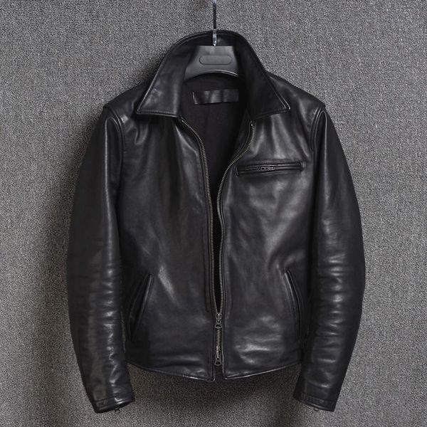 men's leather & faux 2021 genuine cow jacket men vintage spring autumn short cowhide coat real jackets veste moto homme 18-25a kj2316, Black
men's leather & faux 2021 genuine cow jacket men vintage spring autumn short cowhide coat real jackets veste moto homme 18-25a kj2316, Black