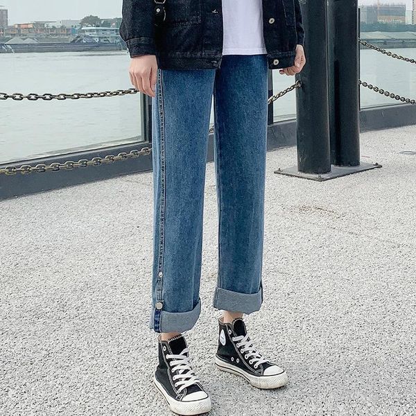 women's jeans woman 2021 fashion straight pants high waist casual mom baggy jean female full length loose denim boyfriend trouser, Blue
women's jeans woman 2021 fashion straight pants high waist casual mom baggy jean female full length loose denim boyfriend trouser, Blue