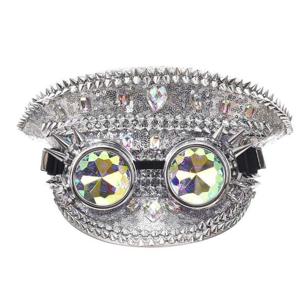 party masks silver sequined rivets with diamond glasses steampunk hat gothic accessories show nightclub wear rave rock cosplay props
party masks silver sequined rivets with diamond glasses steampunk hat gothic accessories show nightclub wear rave rock cosplay props