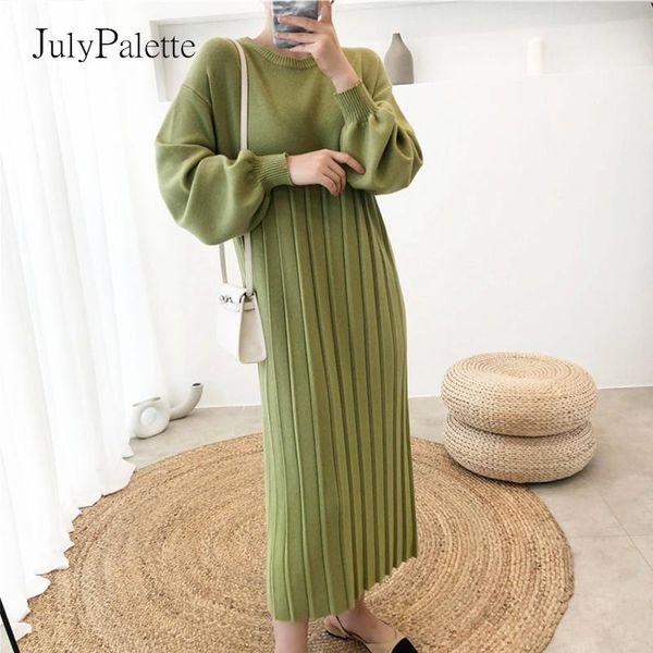 casual dresses julypalette 2021 autumn winter thicken long knitting dress fashion lantern sleeve female pleated oversize sweater 5 colors, Black;gray
casual dresses julypalette 2021 autumn winter thicken long knitting dress fashion lantern sleeve female pleated oversize sweater 5 colors, Black;gray