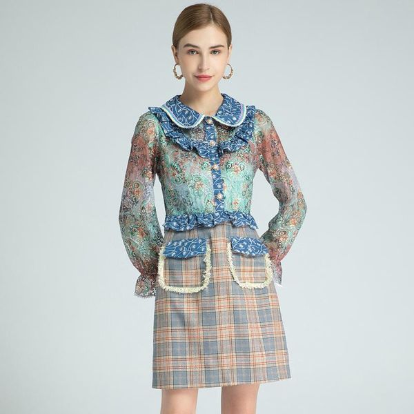 casual dresses moda fashion woman floral print dress elegant patchwork ruffles single breasted slim long ladies, Black;gray
casual dresses moda fashion woman floral print dress elegant patchwork ruffles single breasted slim long ladies, Black;gray