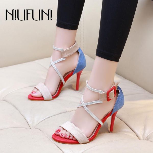 sandals niufuni instep cross straps ultra-fine high-heeled women's open toes buckle shoes color matching sexy, Black
sandals niufuni instep cross straps ultra-fine high-heeled women's open toes buckle shoes color matching sexy, Black