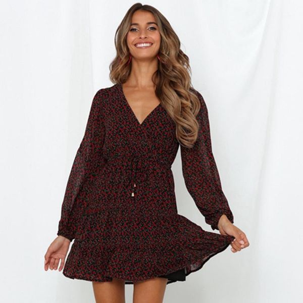 casual dresses ladies lace-up dress floral long-sleeved v-neck a-line skirt 2021 spring and autumn fashion black beach style, Black;gray
casual dresses ladies lace-up dress floral long-sleeved v-neck a-line skirt 2021 spring and autumn fashion black beach style, Black;gray