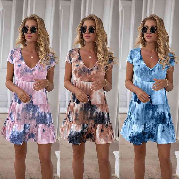 2021 summer new tie dye print gradient loose short sleeve dress beach skirt, Black;gray
2021 summer new tie dye print gradient loose short sleeve dress beach skirt, Black;gray