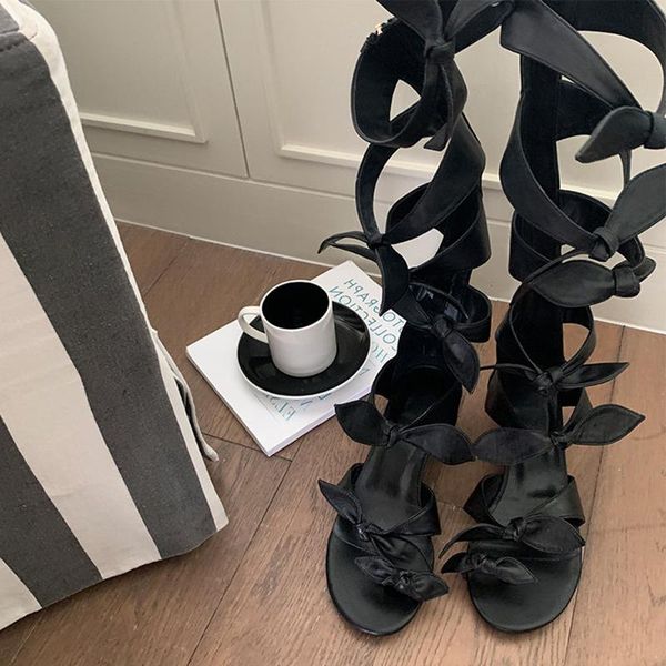 knee high sandals flats lace up gladiators roman shoes bowtie bowknot retro women 100% real leather hollow out summer, Black
knee high sandals flats lace up gladiators roman shoes bowtie bowknot retro women 100% real leather hollow out summer, Black
