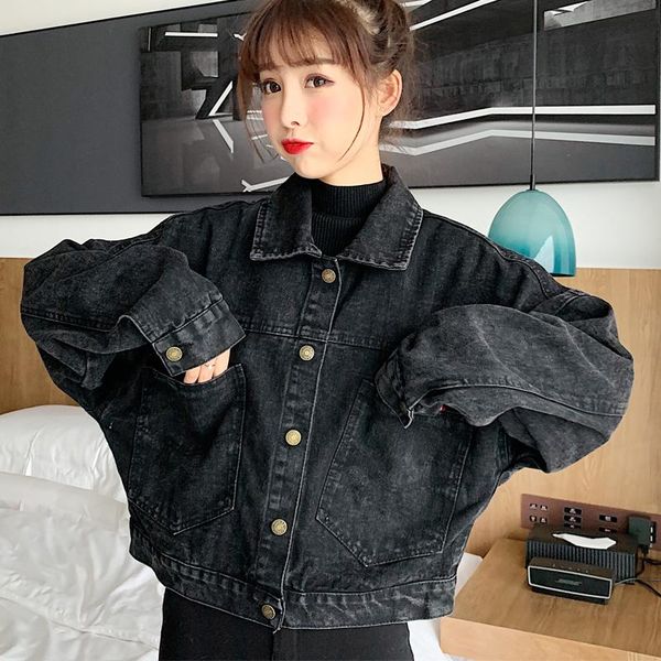 women's jackets black denim short women loose single breasted button pockets korean style chic harajuku casual streetwear womens 816f, Black;brown
women's jackets black denim short women loose single breasted button pockets korean style chic harajuku casual streetwear womens 816f, Black;brown