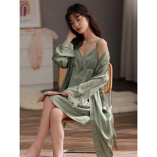women's sleepwear women robe sets 2pcs bride rayon kimono dressing bathrobe gown v-neck nightgown sleepshirt summer loose home, Black;red
women's sleepwear women robe sets 2pcs bride rayon kimono dressing bathrobe gown v-neck nightgown sleepshirt summer loose home, Black;red