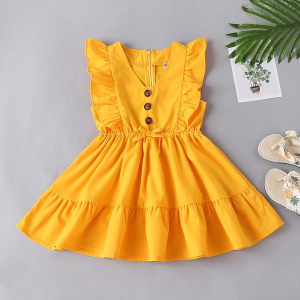 new girls' pure color summer sleeveless korean dress fashion ruffle yellow pleated skirt children's dress, Blue
new girls' pure color summer sleeveless korean dress fashion ruffle yellow pleated skirt children's dress, Blue
