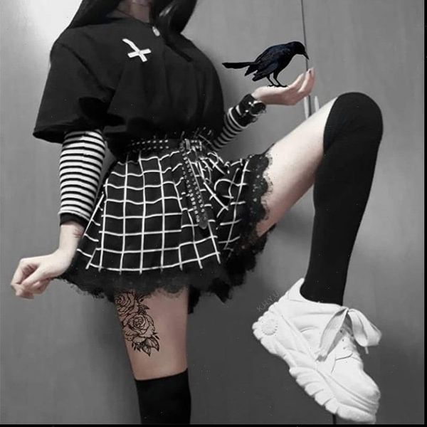 new fashion gothic punk harajuku women mini shorts 2021 summer casual plaid pleated lace female fashion lace up shorts, Black
new fashion gothic punk harajuku women mini shorts 2021 summer casual plaid pleated lace female fashion lace up shorts, Black