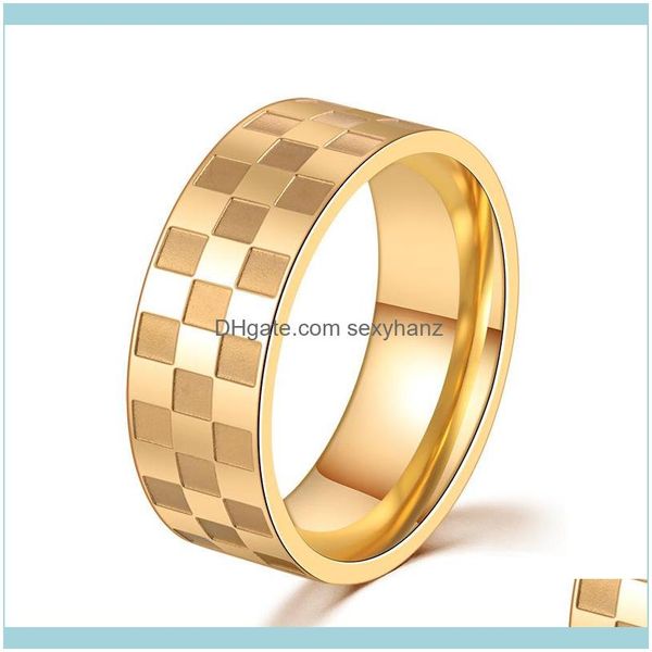cluster jewelrychinese style mens checkerboard ring stainless steel checkered rings quality casual jewelry drop delivery 2021 59h8b, Golden;silver
cluster jewelrychinese style mens checkerboard ring stainless steel checkered rings quality casual jewelry drop delivery 2021 59h8b, Golden;silver