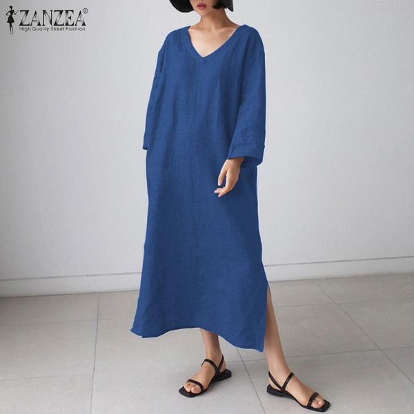 casual dresses women dress v neck long sleeve sundress zanzea autumn cotton linen female solid loose split vestido plus size, Black;gray
casual dresses women dress v neck long sleeve sundress zanzea autumn cotton linen female solid loose split vestido plus size, Black;gray