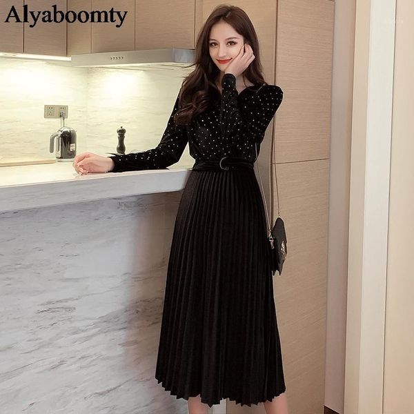 casual dresses korea chic autumn winter women midi dress v neck black blue sashes diamonds elegant velvet office lady party pleated, Black;gray
casual dresses korea chic autumn winter women midi dress v neck black blue sashes diamonds elegant velvet office lady party pleated, Black;gray