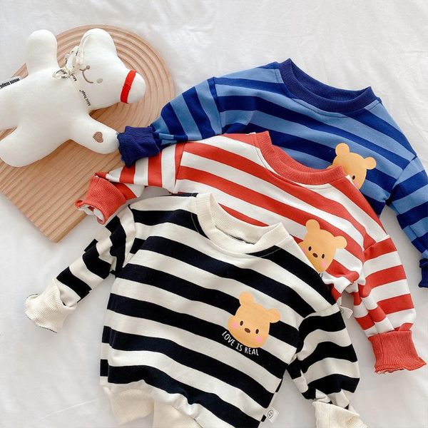 pullover 2021 spring autumn clothing baby boys girls cartoon striped sweater cute bear cotton jackets coats children clothes, Blue
pullover 2021 spring autumn clothing baby boys girls cartoon striped sweater cute bear cotton jackets coats children clothes, Blue
