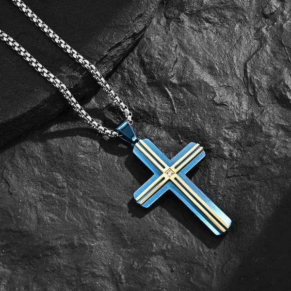 pendant necklaces european and american titanium steel two-color cross with simple personality, fashion domineering man's necklace, Silver
pendant necklaces european and american titanium steel two-color cross with simple personality, fashion domineering man's necklace, Silver