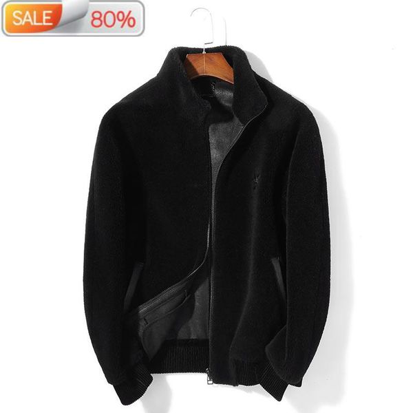 men's leather & faux real coat men short clothes 2021 autumn winter sheep shearing wool jacket fur coats overcoat s9isbs001 b23510, Black
men's leather & faux real coat men short clothes 2021 autumn winter sheep shearing wool jacket fur coats overcoat s9isbs001 b23510, Black