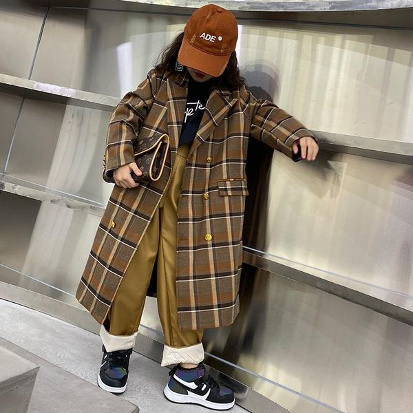 jackets net red girls plaid coat for fall/winter 2021 western style long jacket children, Blue;gray
jackets net red girls plaid coat for fall/winter 2021 western style long jacket children, Blue;gray