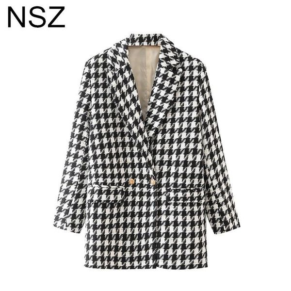 women's suits & blazers nsz women black and white houndstooth blazer tweed suit jacket coat plaid double breasted office ladies outerwe, White;black
women's suits & blazers nsz women black and white houndstooth blazer tweed suit jacket coat plaid double breasted office ladies outerwe, White;black
