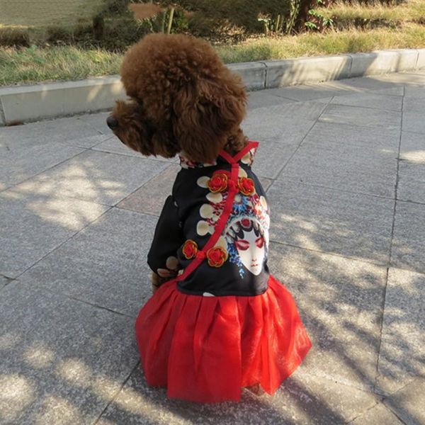 dog apparel dress pet clothes cheongsam skirt puppy spring summer supplies