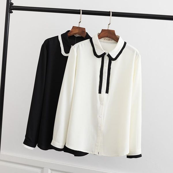 plus size casual blouses spring women clothing fashion loose long sleeve chiffon shirts t54-8071, White
plus size casual blouses spring women clothing fashion loose long sleeve chiffon shirts t54-8071, White