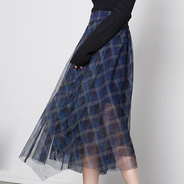 skirts fashion elegant temperament blue mesh plaid skirt 2021 high waist a-line women fresh all-match office lady jupe, Black
skirts fashion elegant temperament blue mesh plaid skirt 2021 high waist a-line women fresh all-match office lady jupe, Black
