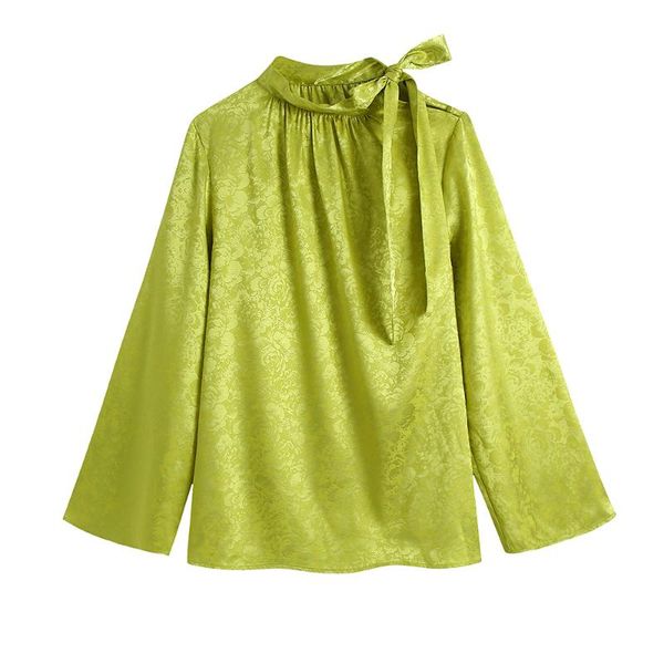 women's blouses & shirts fashion 2021 women clothing elegant stand collar side tie long sleeve loose vintage solid jacquard satin blou, White
women's blouses & shirts fashion 2021 women clothing elegant stand collar side tie long sleeve loose vintage solid jacquard satin blou, White