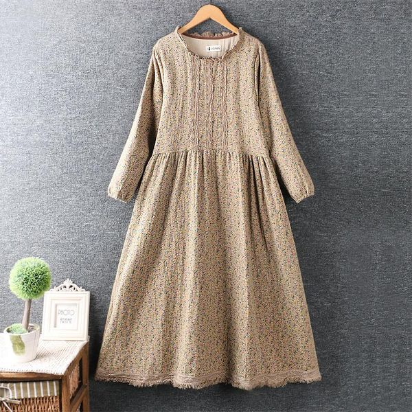 casual dresses autumn winter women dress japan style fresh o-neck lace floral print cotton linen loose long sleeve, Black;gray
casual dresses autumn winter women dress japan style fresh o-neck lace floral print cotton linen loose long sleeve, Black;gray