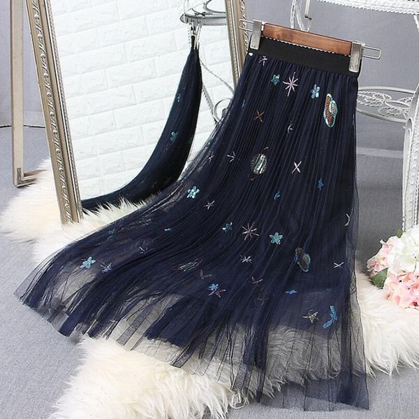 2021 new fashion womens skirts summer women planet embroidery pleated mesh skirt drop shipping good quality, Black
2021 new fashion womens skirts summer women planet embroidery pleated mesh skirt drop shipping good quality, Black