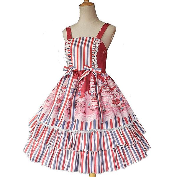 casual dresses strawberry buffet ~ sweet lolita jsk dress by infanta, Black;gray