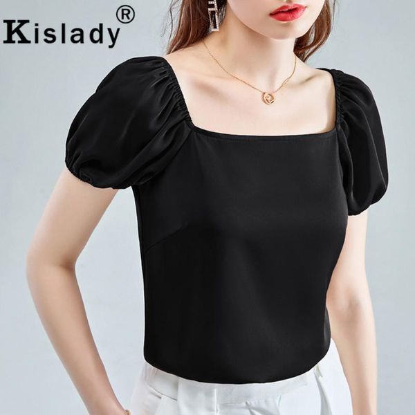 women's t-shirt kislady ol square collar puff sleeve for summer black red slim basic harajuku korean clothes, White
women's t-shirt kislady ol square collar puff sleeve for summer black red slim basic harajuku korean clothes, White
