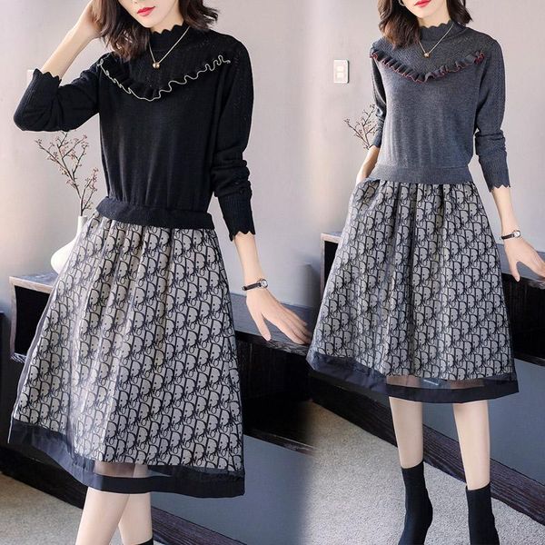 casual dresses women's winter dress 2021 ruffles stand collar hollow out false tow piece overknee base fashion hin thin knit, Black;gray
casual dresses women's winter dress 2021 ruffles stand collar hollow out false tow piece overknee base fashion hin thin knit, Black;gray