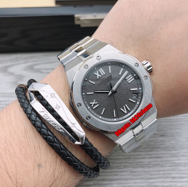 watches andrea pirlo alpine eagle 41mm cal.01.01-c automatic mens watch 298600-3002 gray dial stainless steel bracelet gents sports wristwat, Slivery;brown