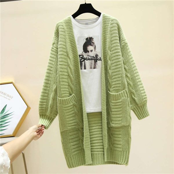 middle loose sweater long knitted jacket with women's korean new twist cardigan in autumn and winter of 2020 luxury, White;black
middle loose sweater long knitted jacket with women's korean new twist cardigan in autumn and winter of 2020 luxury, White;black