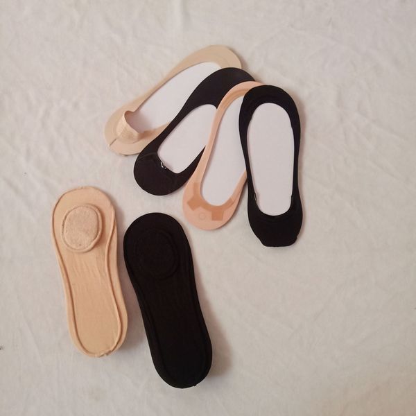 ice silk silicone invisible socks breathable casual new women's socks c0224, Black