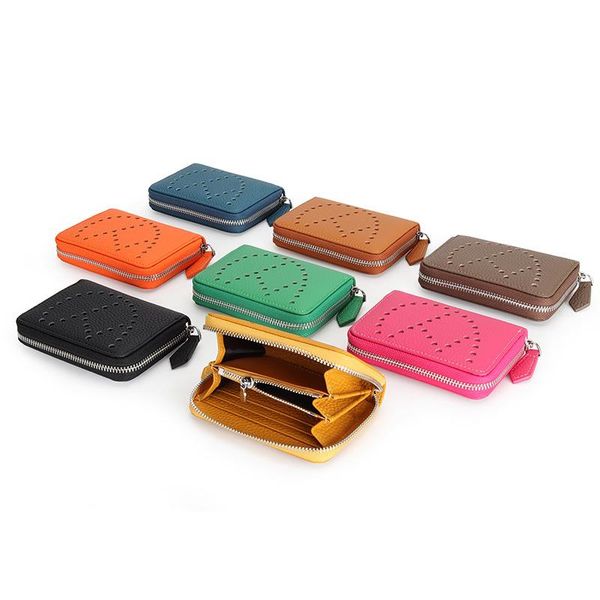 card holders small genuine leather wallet women's short zipper holder fashion hollow coin bag multi-functional versatile, Brown;gray
card holders small genuine leather wallet women's short zipper holder fashion hollow coin bag multi-functional versatile, Brown;gray
