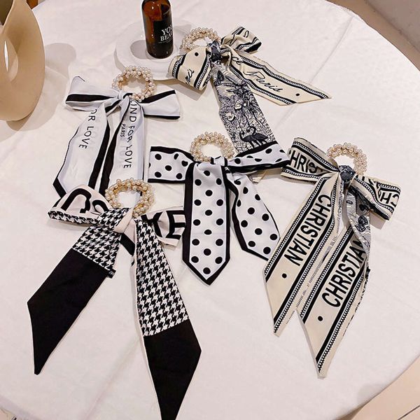 scarf qianniao lattice bow pearl ribbon silk hair rope fashion sweet temperament hair band headdress, Blue;gray
scarf qianniao lattice bow pearl ribbon silk hair rope fashion sweet temperament hair band headdress, Blue;gray