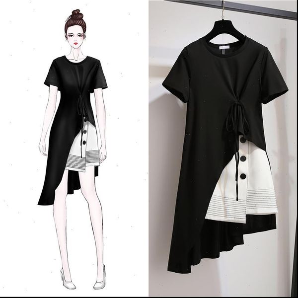 fashion korean plus size women set summer dress 2021 new women short sleeve 2 piece set casual women short skirt suit, Gray
fashion korean plus size women set summer dress 2021 new women short sleeve 2 piece set casual women short skirt suit, Gray