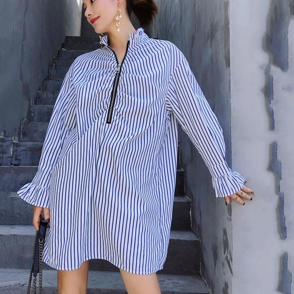 casual dresses fashion striped wooden ear stand collar zipper long sleeve pleated plus woman dress simple tide autumn tv552, Black;gray
casual dresses fashion striped wooden ear stand collar zipper long sleeve pleated plus woman dress simple tide autumn tv552, Black;gray