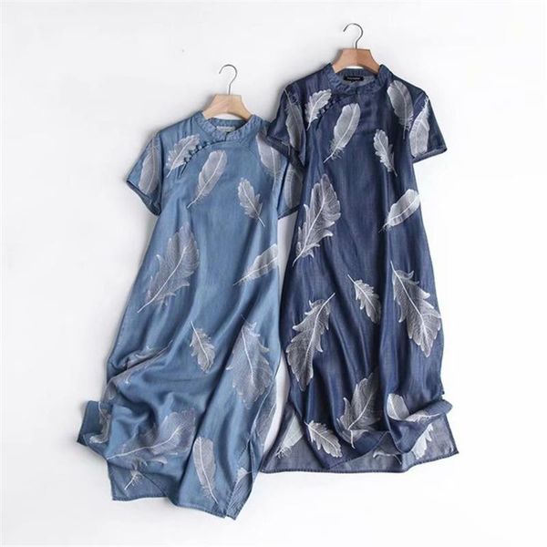 casual dresses chinese style vintage dress summer short sleeve long denim shirt women fashion bohemian, Black;gray
casual dresses chinese style vintage dress summer short sleeve long denim shirt women fashion bohemian, Black;gray