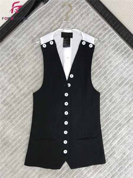 women's vests 2021 summer patchwork single breasted strap vest coats for women, Black;white
women's vests 2021 summer patchwork single breasted strap vest coats for women, Black;white