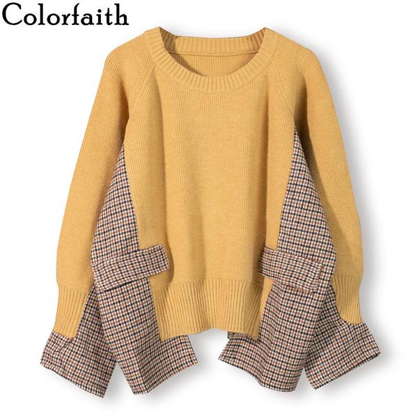 women's sweaters colorfaith 2021 women autumn winter knitted patchwork checkered oversized elegant fashionable vintage sw1517jx, White;black
women's sweaters colorfaith 2021 women autumn winter knitted patchwork checkered oversized elegant fashionable vintage sw1517jx, White;black