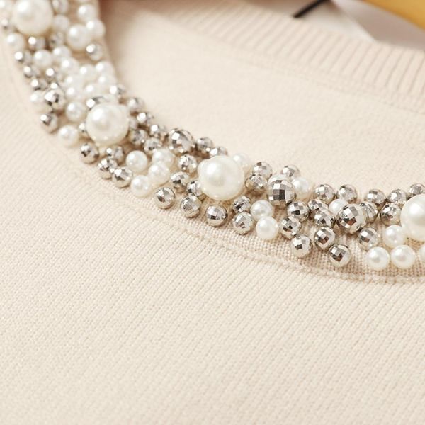 solid color sweaters women beads decor o neck sweaters for women faux pearl cuff knitted sweater pullovers knitwear pull femme, Gray
solid color sweaters women beads decor o neck sweaters for women faux pearl cuff knitted sweater pullovers knitwear pull femme, Gray