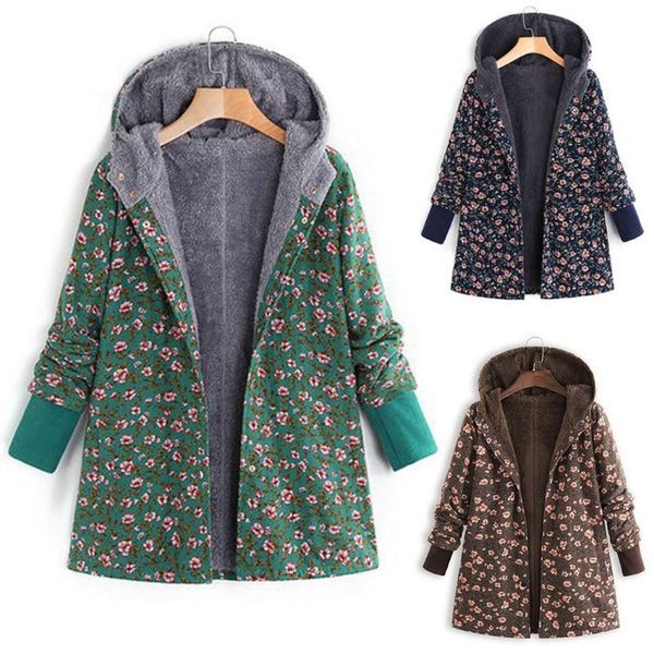 women's jackets winter coat women hooded long sleeve vintage print fleece thicken warm coats female outwear plus size m-4xl, Black;brown
women's jackets winter coat women hooded long sleeve vintage print fleece thicken warm coats female outwear plus size m-4xl, Black;brown