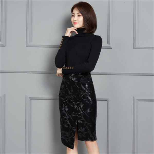 2021 new fashion genuine royal sheep leather skirt k20 3aub, Black 
2021 new fashion genuine royal sheep leather skirt k20 3aub, Black