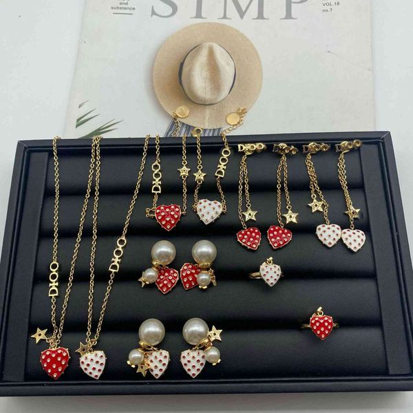 designer jewelry tanabata valentine's day love suit necklace bracelet di family high version strawberry star earring ring female, Silver
designer jewelry tanabata valentine's day love suit necklace bracelet di family high version strawberry star earring ring female, Silver