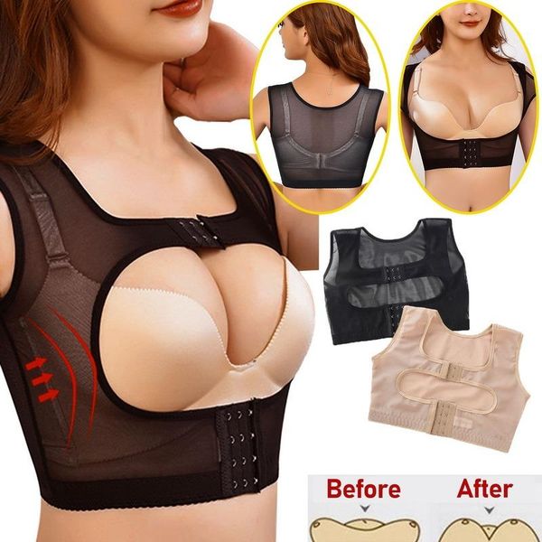 women's shapers invisible body shaper corset women chest posture corrector belt back shoulder support brace correction for health care, Black;white
women's shapers invisible body shaper corset women chest posture corrector belt back shoulder support brace correction for health care, Black;white