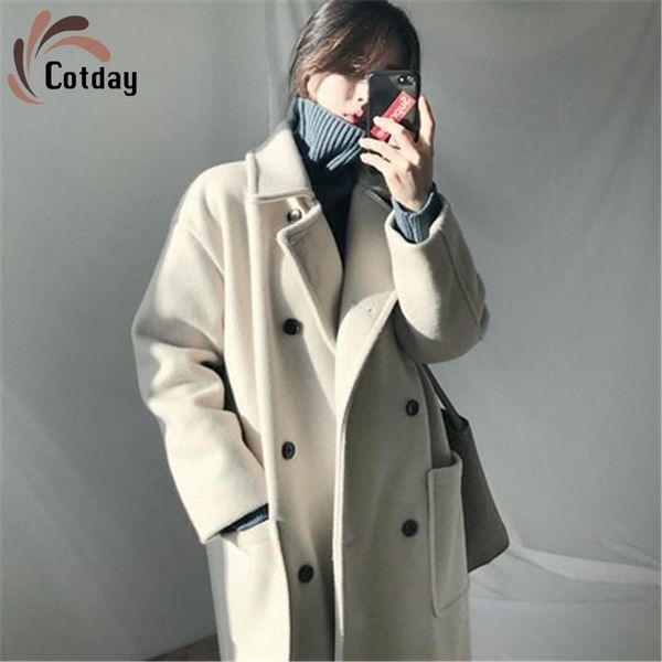 women's wool & blends cotday long sleeve double breasted thickening loose hepburn 2021 fashion autumn winter warm women woolen coat ove, Black
women's wool & blends cotday long sleeve double breasted thickening loose hepburn 2021 fashion autumn winter warm women woolen coat ove, Black