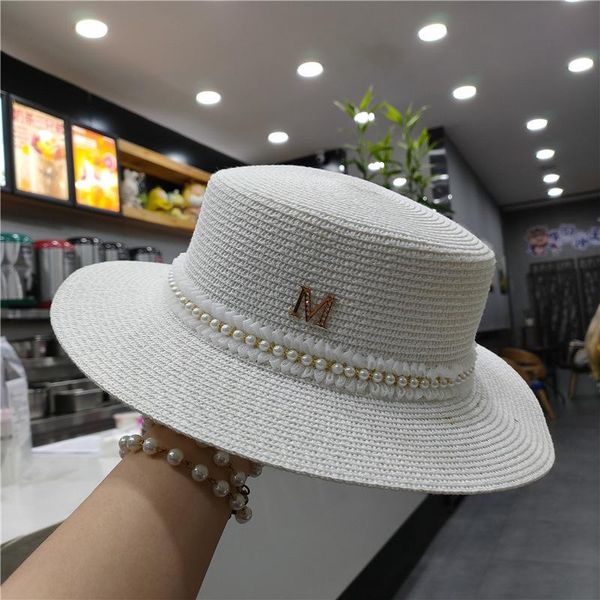 wide brim hats vintage sun for women summer travel beach pearl straw hat jazz cap flat fedora 2021, Blue;gray
wide brim hats vintage sun for women summer travel beach pearl straw hat jazz cap flat fedora 2021, Blue;gray