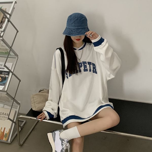 2021 new autumn casual college style letter embroidery retro threaded collar loose long-sleeved sweatshirt simple fashion dr3b, Black
2021 new autumn casual college style letter embroidery retro threaded collar loose long-sleeved sweatshirt simple fashion dr3b, Black