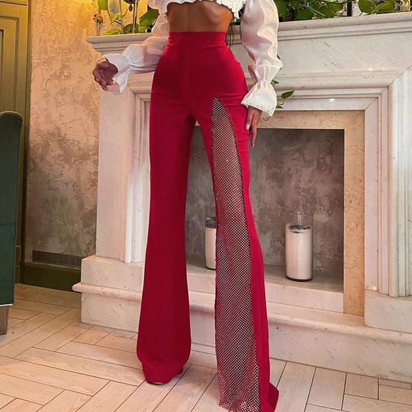 women's pants & capris high waist elastic wide-leg see-through mesh spliced split spring autumn fashion tight bell bottom trousers, Black;white
women's pants & capris high waist elastic wide-leg see-through mesh spliced split spring autumn fashion tight bell bottom trousers, Black;white
