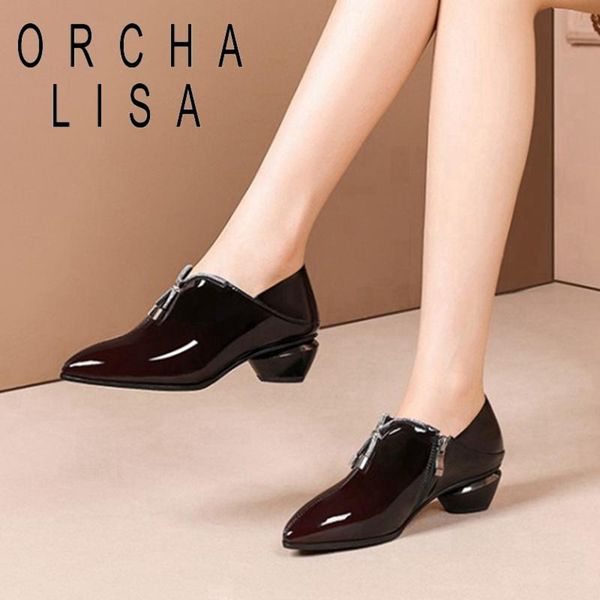 orcha lisa new 2021 ladies pumps pointed toe patent leather 4cm strange heels bling zip stylish soft breathable summer a3534, Black
orcha lisa new 2021 ladies pumps pointed toe patent leather 4cm strange heels bling zip stylish soft breathable summer a3534, Black